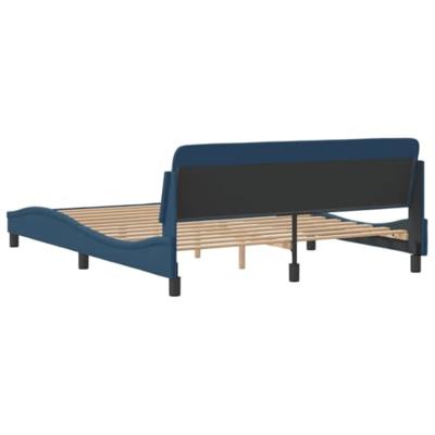 Bedframe met hoofdeinde zonder matras 160x200 cm stof blauw