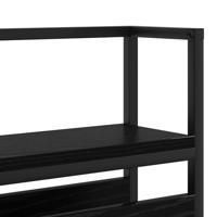 Opberghoofdbord met plank Zwart eiken 160 cm Bewerkt hout - thumbnail