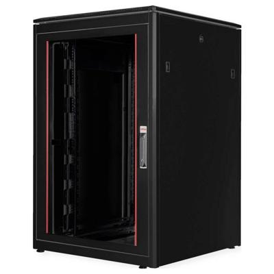 ROLINE 19-inch netwerkkast Pro 22 U, 800x800 BxD Glazen deur zwart