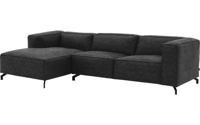 Goossens Bank Calvin antraciet, micro leer, 3-zits, modern design Goossens Bank Calvin antraciet, micro leer, 3-zits, modern design