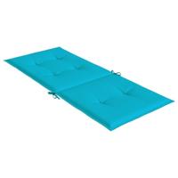 Stoelkussens 4 st hoge rug stof turquoise - thumbnail