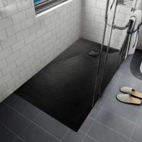 Douchebak AquaSplash Naxos SMC 120x90 cm Stone-look Mat Zwart Aquasplash - thumbnail