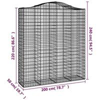 Schanskorven 11 st gewelfd 200x50x220/240 cm ijzer - thumbnail