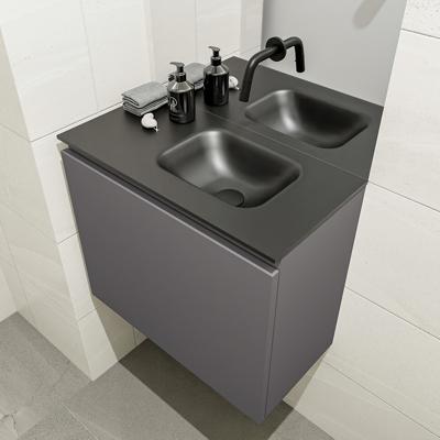 MONDIAZ OLAN 60cm toiletmeubel dark grey. LEX wastafel urban rechts geen kraangat MONDIAZ OLAN 60cm toiletmeubel dark grey. LEX wastafel urban rechts geen kraangat