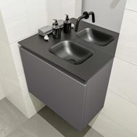 MONDIAZ OLAN 60cm toiletmeubel dark grey. LEX wastafel urban rechts geen kraangat - thumbnail