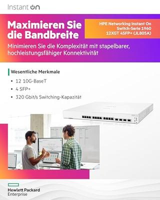 Hewlett Packard Enterprise Aruba Instant On 1960 12XGT 4SFP+ Managed L2+ 10G Ethernet (100/1000/10000) 1U Wit Hewlett Packard Enterprise Aruba Instant On 1960 12XGT 4SFP+ Managed L2+ 10G Ethernet (100/1000/10000) 1U Wit