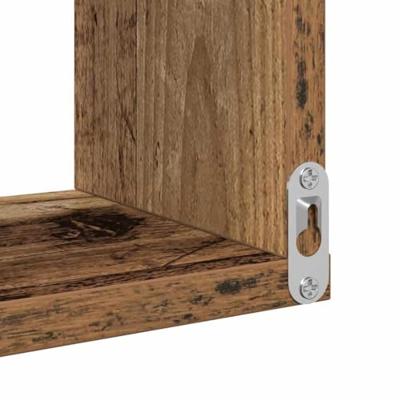 Hoekwandschappen 2 st 40x40x49,5 cm bewerkt hout oud houtkleur