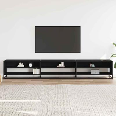 Tv-meubel 270x40x46 cm bewerkt hout zwart - thumbnail