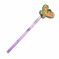 LG Imports potlood vlinder meisjes 18 cm hout paars - thumbnail