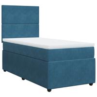 Boxspring met matras fluweel blauw 140x190 cm - thumbnail