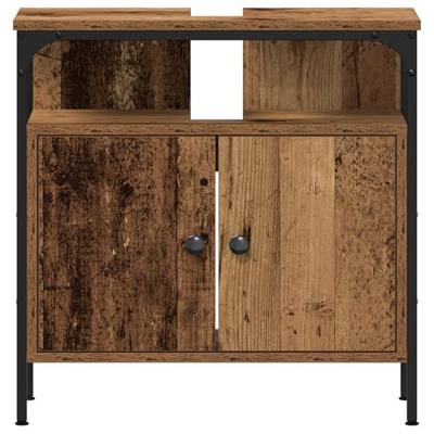 Badkamermeubelset 2 pcs Bruin 60 x 30 x 60 cm Bewerkt hout