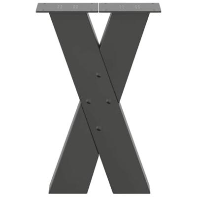 Salontafelpoten 2 st X-vormig 28x(42-43) cm staal antraciet