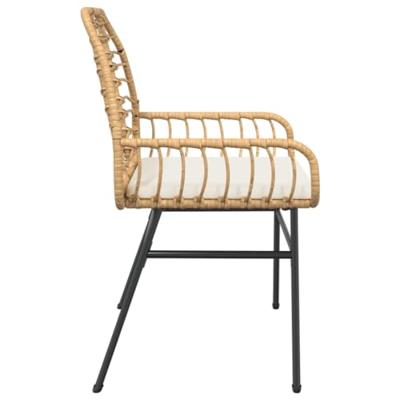 Tuinstoelen 2 st met kussens poly rattan bruin - thumbnail