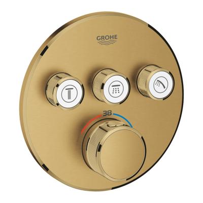 Grohe Inbouwkraan Grohtherm Smart Control Thermostaatkraan met 3-weg Omstelling Cool Sunrise Geborsteld Grohe Inbouwkraan Grohtherm Smart Control Thermostaatkraan met 3-weg Omstelling Cool Sunrise Geborsteld