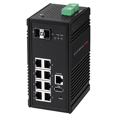Edimax IGS-5208 - Industriële 8-poorts Gigabit Web Managed Switch met 2 SFP-poorts