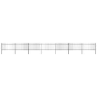 Tuinhek met speren bovenkant 11,9x1 m staal zwart - thumbnail