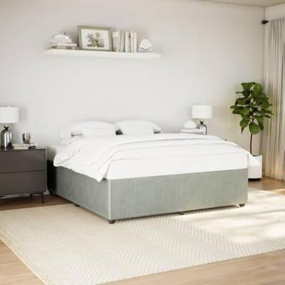 Bedframe zonder matras 200x200 cm fluweel lichtgrijs