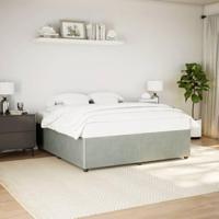 Bedframe zonder matras 200x200 cm fluweel lichtgrijs - thumbnail