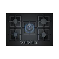 Siemens EP7A6QC20N inbouw gas op glas kookplaat - thumbnail