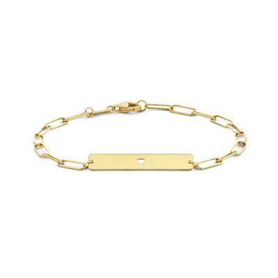 Armband Hart-Graveerplaatje geelgoud 17,5 cm