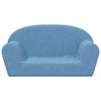 Kinderbank 2-zits zacht pluche blauw - thumbnail