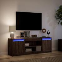 Tv-meubel met LED 139,5x34x50 cm bewerkt hout bruin eikenkleur - thumbnail