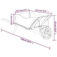 Plantenbak kruiwagen 128x45,5x43 cm massief vurenhout - thumbnail