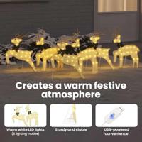 VidaXL Led rendieren 6 pcs goud stof - thumbnail