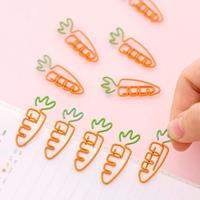 5 stuks Creative kawaii wortel vormige metalen Paper clip Bookmark briefpapier school kantoor aanbod - thumbnail