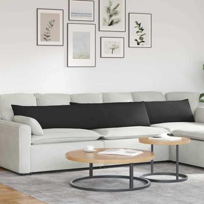 VidaXL Sofa kussens 2 stuks zwart 200 x 40 cm stof