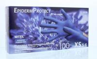Epiderm Protect Nitriel onderzoekhandschoen poedervrij XS blauw 100 Stuks - thumbnail