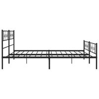 Bedframe met hoofd- en voeteneinde metaal zwart 183x213 cm - thumbnail