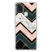Samsung Galaxy A21s siliconen hoesje - Marmer triangles - thumbnail