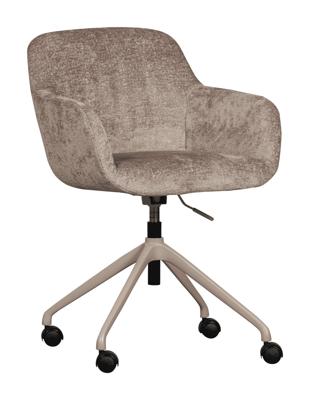 WOOOD Bureaustoel 'Morros' Chenille, kleur Taupe