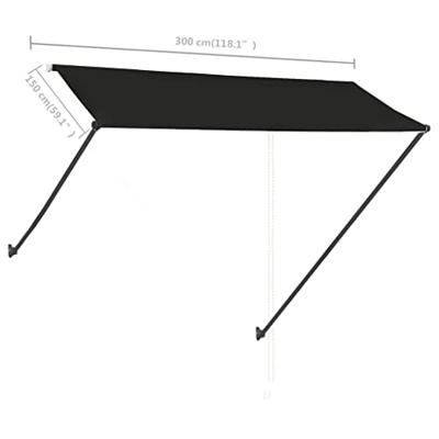 Luifel uittrekbaar met LED 300x150 cm antraciet Luifel uittrekbaar met LED 300x150 cm antraciet