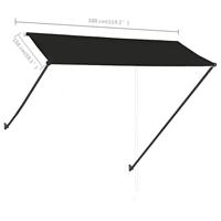 Luifel uittrekbaar met LED 300x150 cm antraciet - thumbnail