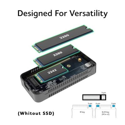 Akasa AK-ENU4M2-01 M.2 SSD-behuizing USB-C 4 40 GBit/s M.2 PCIe NVMe 2242, 2260, 2280 AK-ENU4M2-01 Akasa AK-ENU4M2-01 M.2 SSD-behuizing USB-C 4 40 GBit/s M.2 PCIe NVMe 2242, 2260, 2280 AK-ENU4M2-01