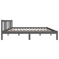 Bedframe massief hout grijs 140x190 cm - thumbnail