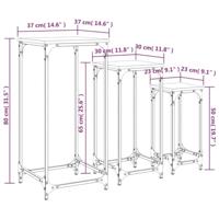 3-delige Tafeltjesset bewerkt hout zwart - thumbnail