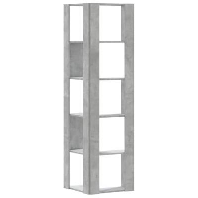 Boekenkast 5-laags hoek 50x50x179 cm bewerkt hout betongrijs