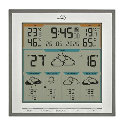 TFA Dostmann TFA.me ID-08 35.8105.10 WiFi-weerstation Verwachting voor 5 dagen Aantal sensoren max.: 50 stuk(s)