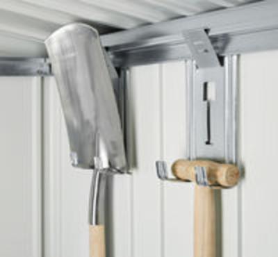 Biohort Panorama Gr. P1 metalen tuinhuis met dubbele deur 273x158 cm donkergrijs metallic- Zadeldak- Staal- Biohort