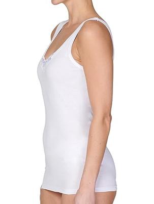 Dames hemd met kant - Angela - Kanten onderhemd - Singlet - 100% katoen