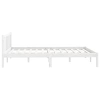 Bedframe massief grenenhout wit 140x190 cm - thumbnail