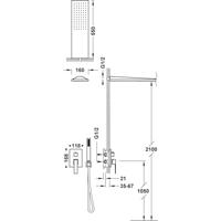 Regendouche set Tres Slim | Inbouw | Mengkraan | 2-weg | Vierkant | Chroom - thumbnail
