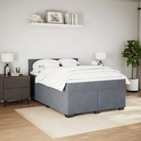 Boxspring met matras fluweel donkergrijs 160x200 cm - thumbnail