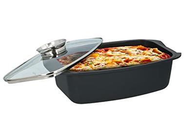 Alpina Braadslee met Glazen Deksel 5.5L 39.5x22.5x10.8 cm Zwart