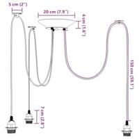 Hanglamp met 3 lamphouders E27 metaal zwart - thumbnail