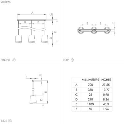 Eglo Eettafel hanglampBolivia 3-lichts - 900426