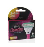 Wilkinson Quattro woman sensitive mesjes 3 + 1 4 Stuks - thumbnail